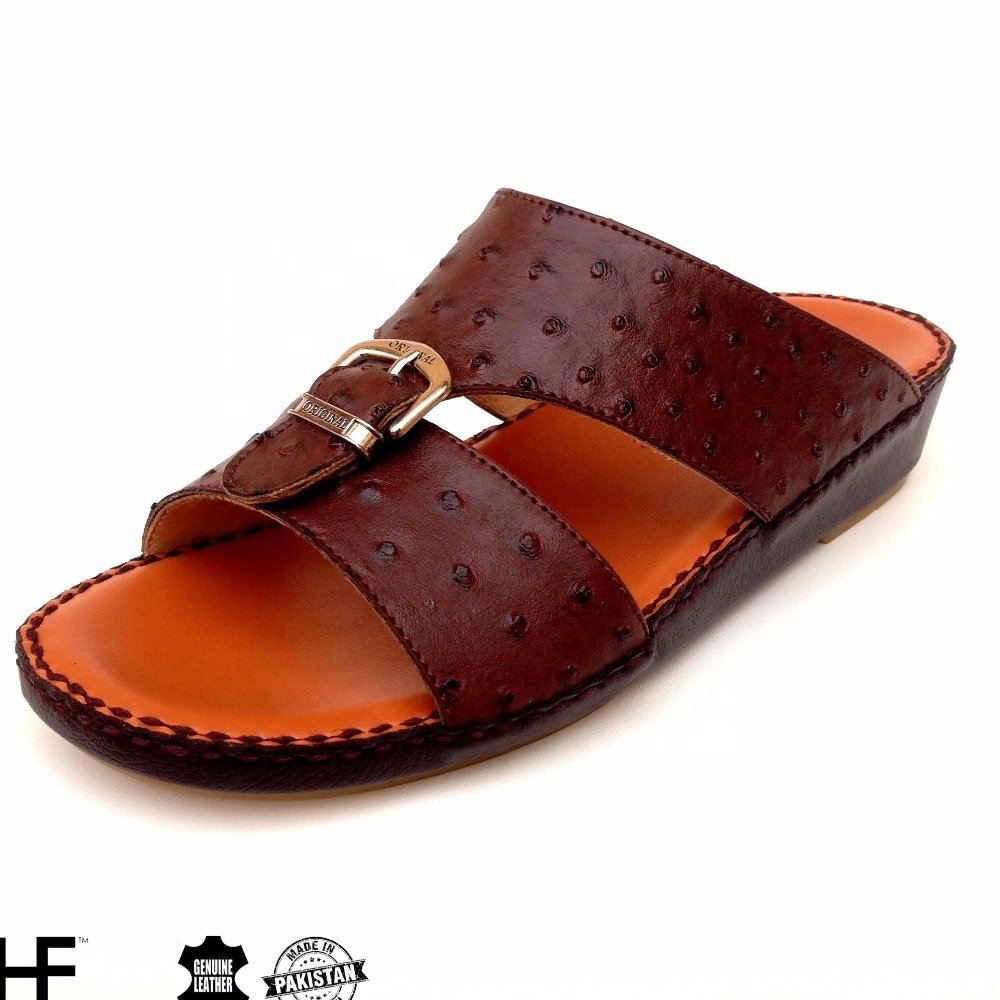 Arabic Leather Sandals For Men Handmade Slippers Arabian Footwear Gulf