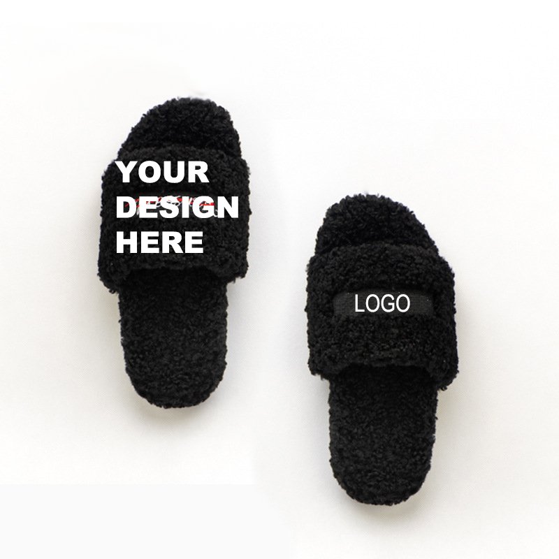 Premium Custom Fur Slippers Fashionable Wedding Season Custom Fashion Design Fluffy Home Slippers For Women