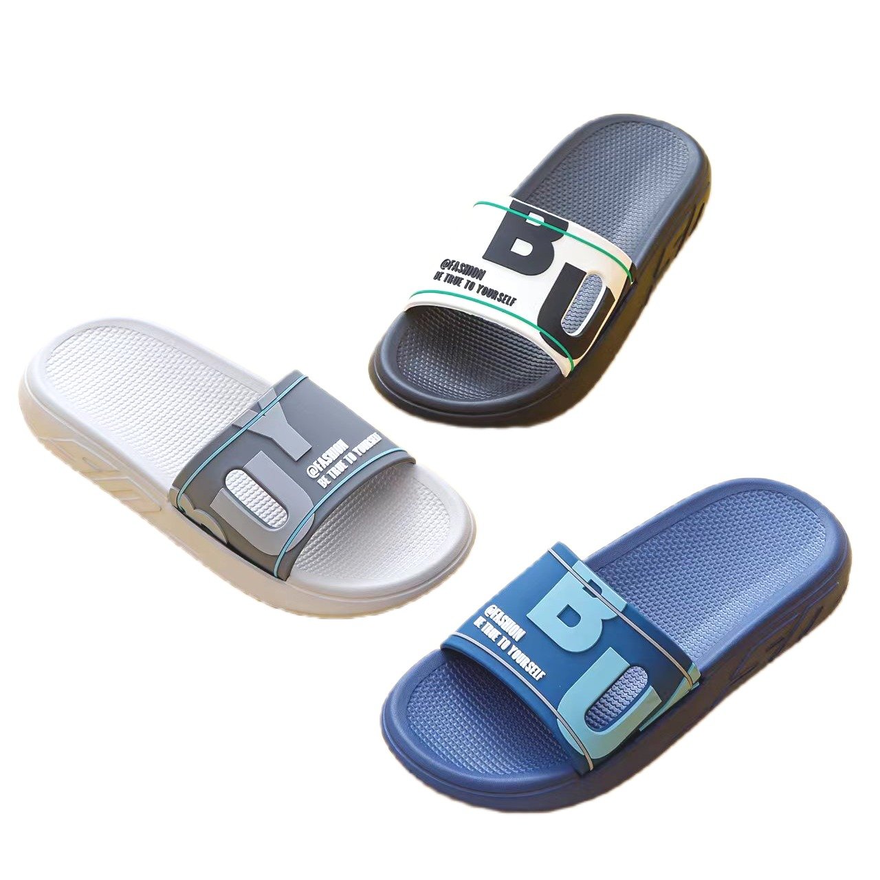 Summer beach slides slippers flat sandals for women and man custom slides slippers unisex anti-slip soft PVC outdoor slipper