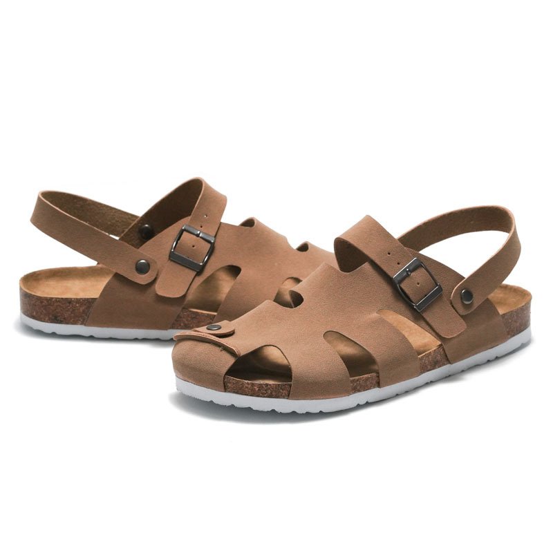 2023 Wholesale Casual Men's Cork Sandals Man Slides Slippers Summer Beach Fashion Plush Sandals For Men