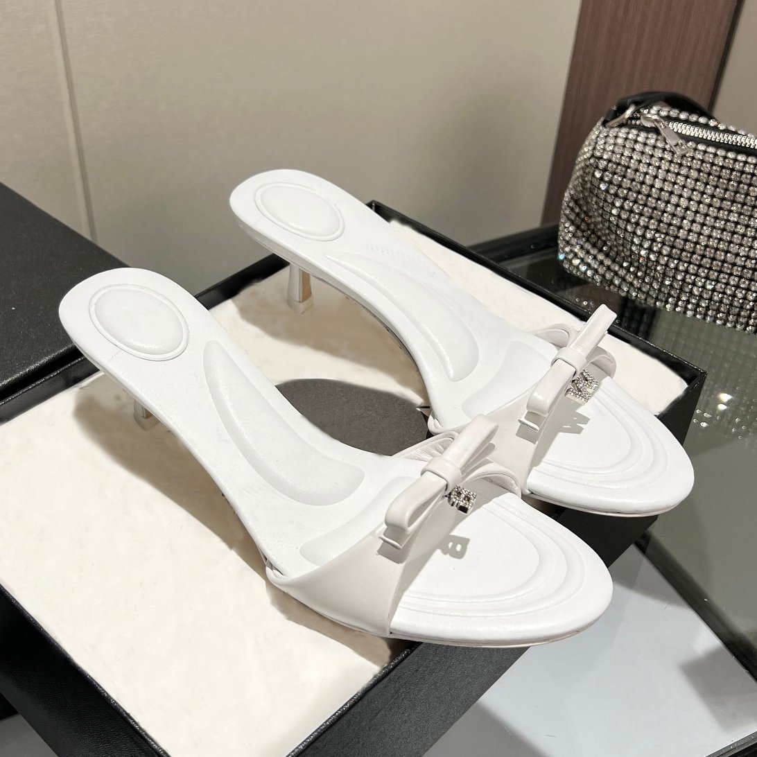 Famous Large size 41 High Heel Slippers for Women 2024 Summer Pink Designer Slides Slippers Rhinestone Women's Shoes