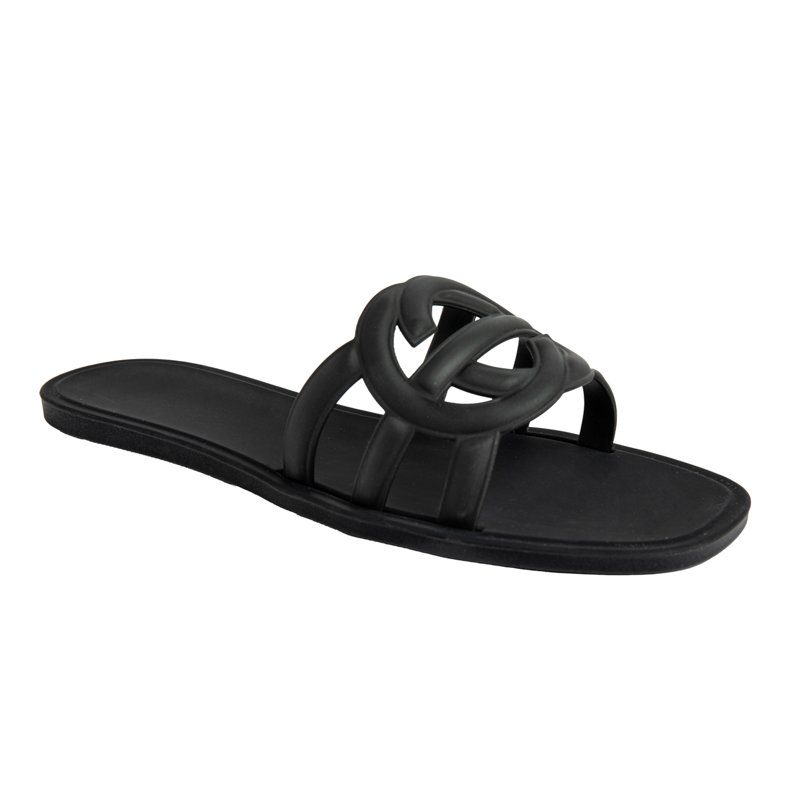 High Quality Cheap Wholesale Custom Outdoor Square Toe Summer Beach Slides Slippers Flat Jelly Sandals for women and ladies