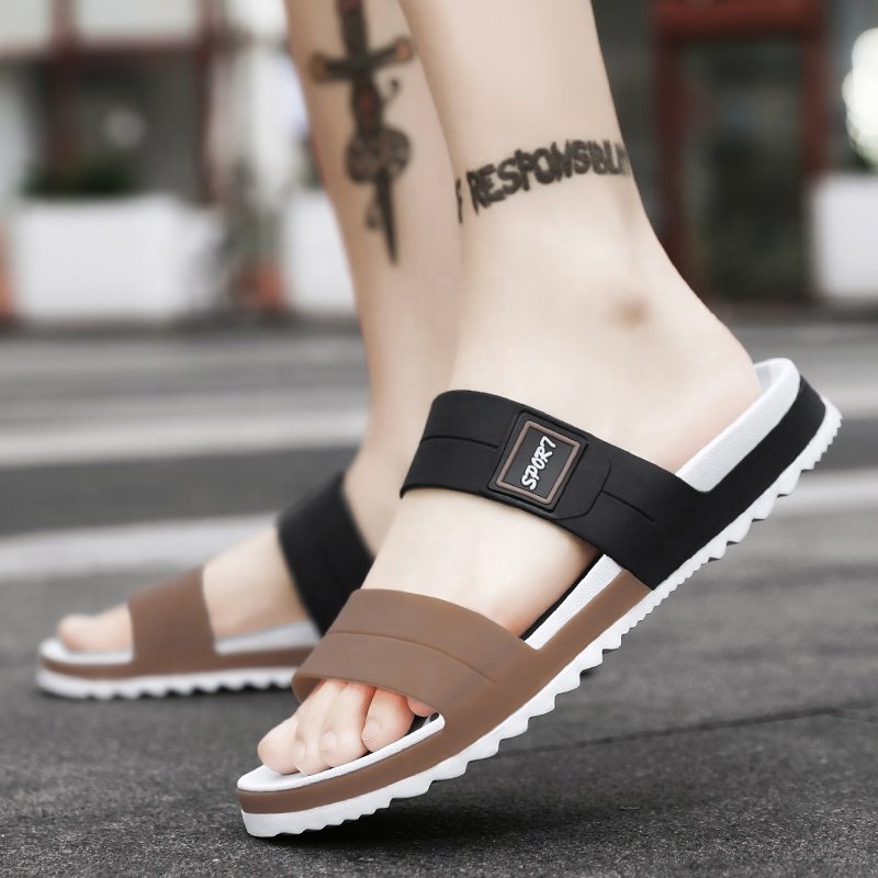 Wholesale men summer plush sandal EVA casual indoor outdoor slides slippers beach sporty slippers for mans
