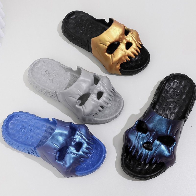 EVA Printing Funny Face slides slippers custom slide sandals for men