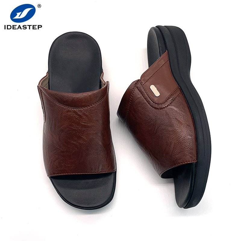 Ideastep Microfiber Leather Slides Slippers Cushionning Arch Support Sandal Absorb Shock Anti Slippery Men's Slippers