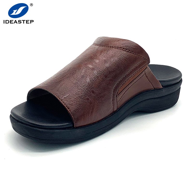 Ideastep Microfiber Leather Slides Slippers Cushionning Arch Support Sandal Absorb Shock Anti Slippery Men's Slippers