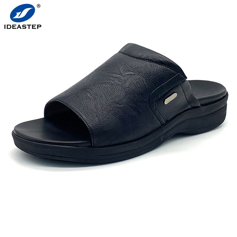 Ideastep Microfiber Leather Slides Slippers Cushionning Arch Support Sandal Absorb Shock Anti Slippery Men's Slippers