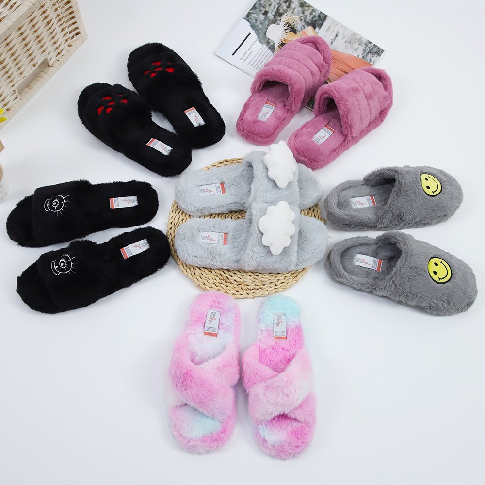 Wholesale Beauty Comfort Slides Cute Women Shoes For Sale Curly Slide House Indoor Flurry Warm Slipper