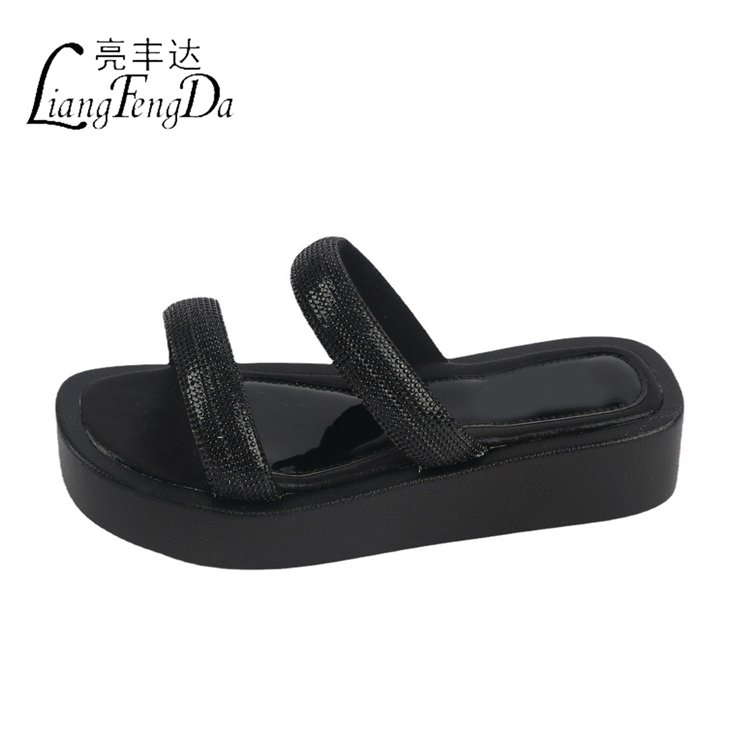 designer sandals Wholesale Summer Diamond Shinny Female Women's Slippers Colorful Platform Ladies Sandals heel protection