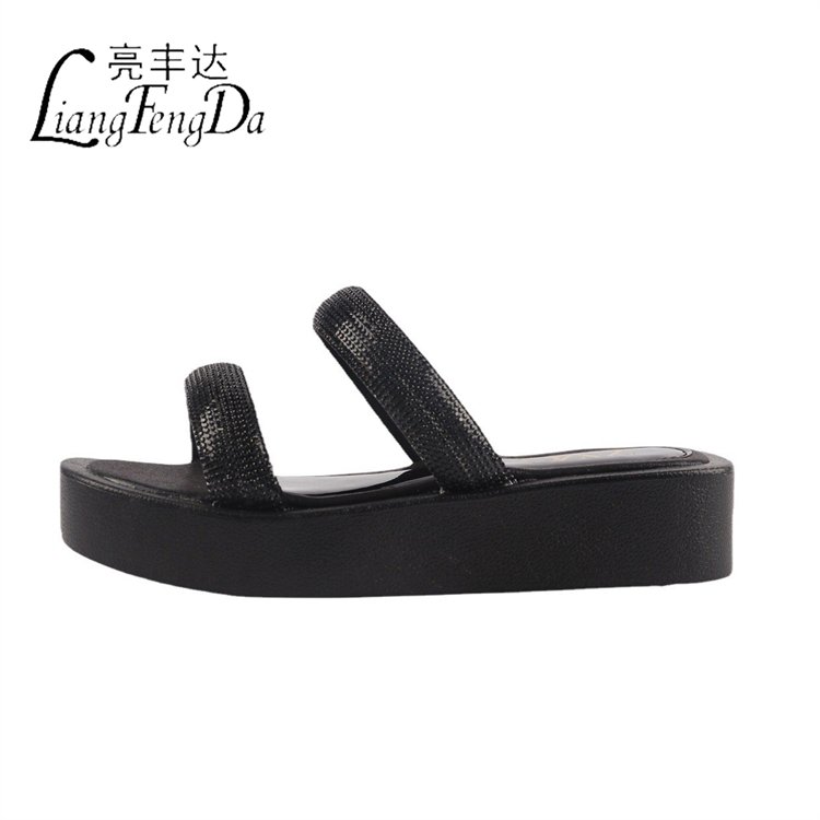 designer sandals Wholesale Summer Diamond Shinny Female Women's Slippers Colorful Platform Ladies Sandals heel protection