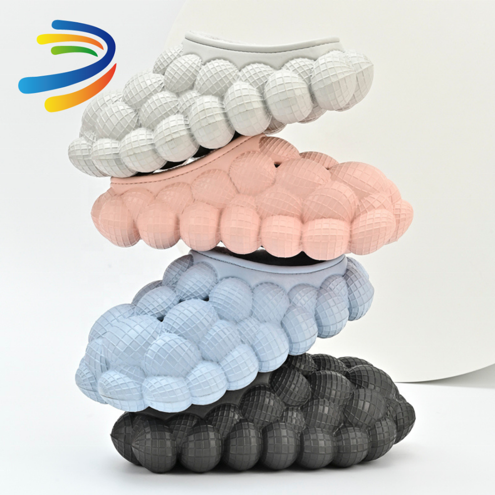 dropshipping product 2022 plush indoor house eva winter warm indoor cotton winter fur bubble slippers foam bubble slides