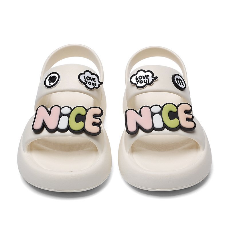 Summer Beach Custom 3D Logo Ladies Two Band New Design Slide Slippers For Women Platform Sandals Slippers Casual Footwear