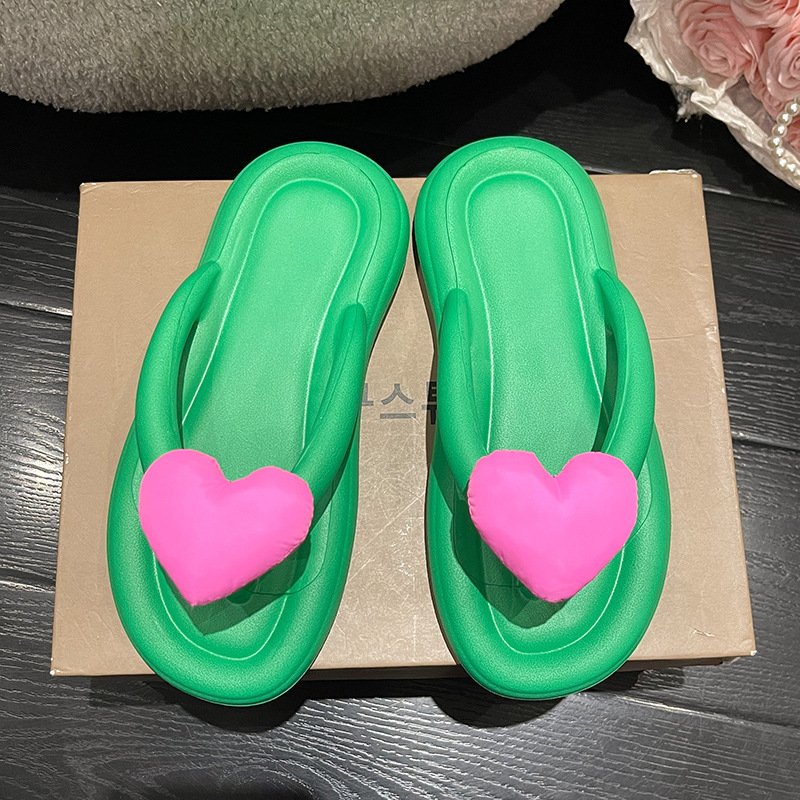 2023 summer Rainbow color super soft slippers women wear seaside beach flip-flops