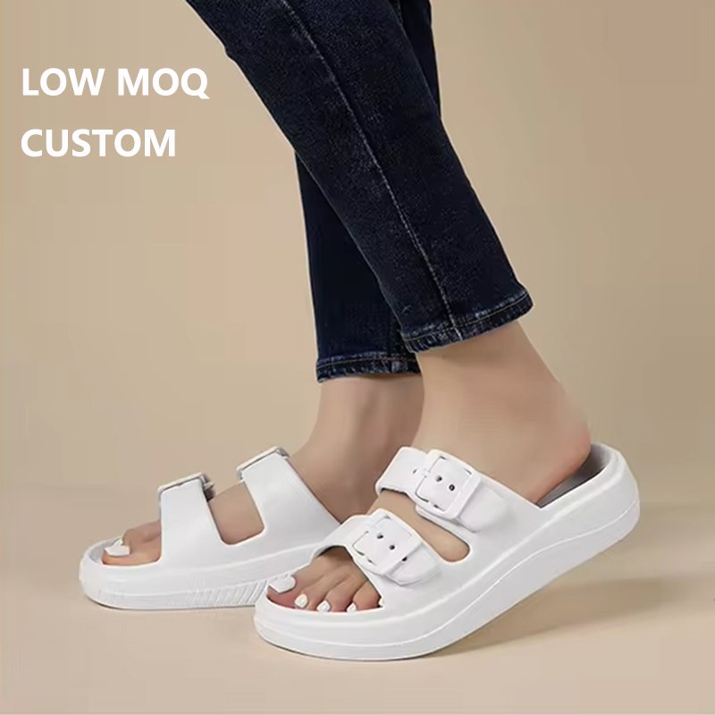 Buckle Slides Sandal Thick-Soled Double Belt Adjustable Man Sandal Two Strap Wholesale Designer Custom Logo For Women Slippers