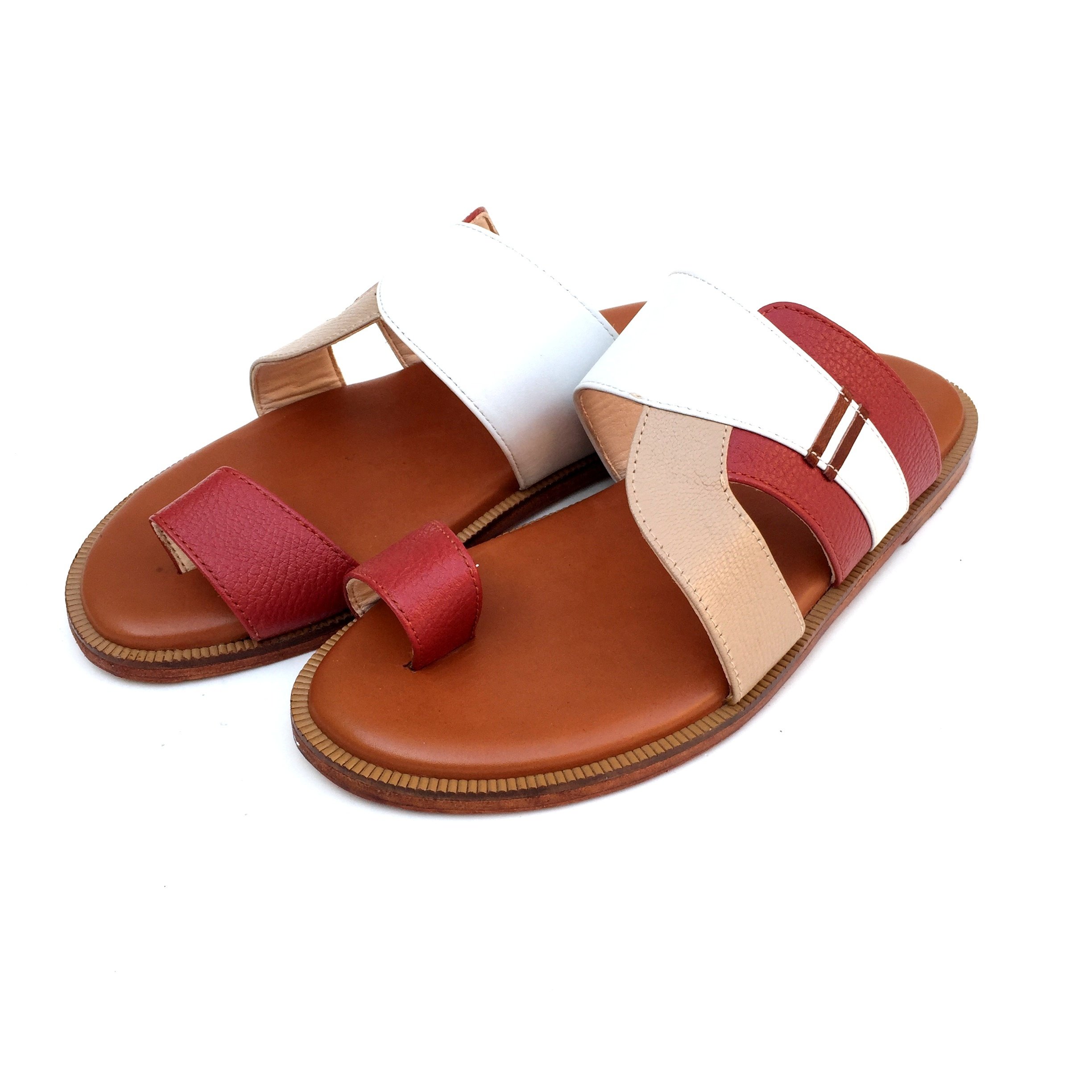 High Quality Handmade Summer Slides Genuine Leather Sandals for Men Arabian Style Footwear Quality Arabic Slippers