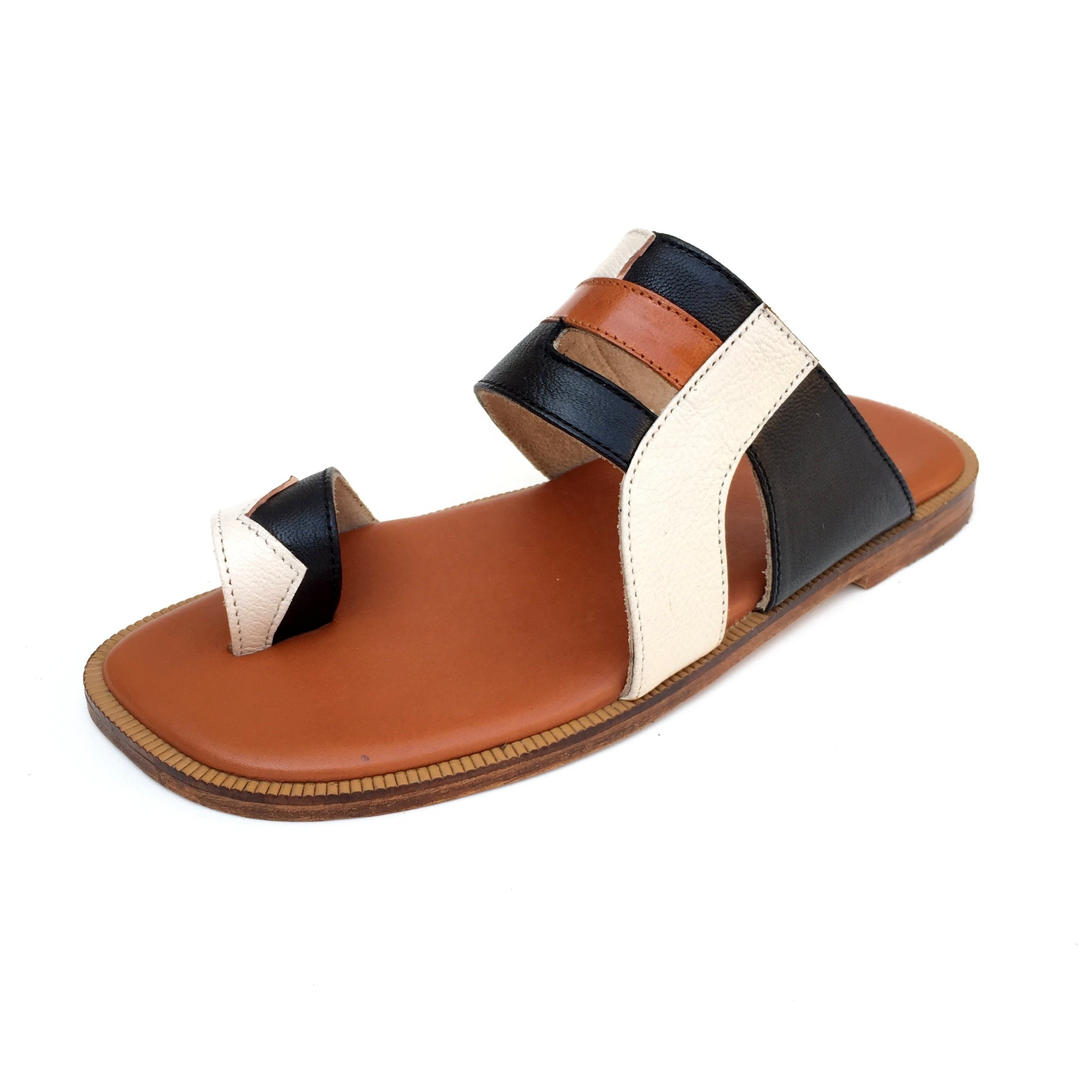 High Quality Handmade Summer Slides Genuine Leather Sandals for Men Arabian Style Footwear Quality Arabic Slippers