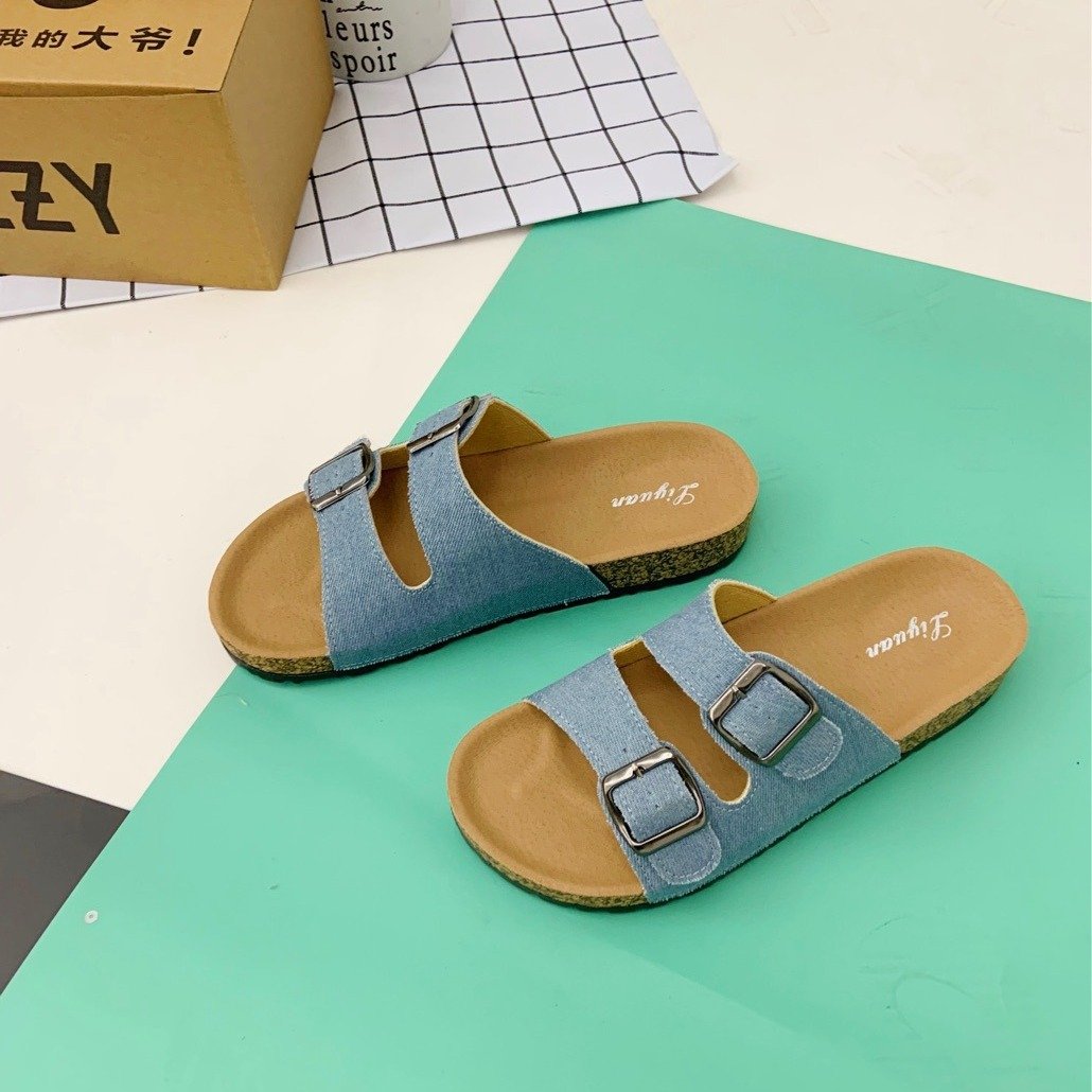 Wholesale Fashion Luxury Women's Slides Slippers Sandals;Breathable Soft Comfortable CorK Sole Slippers Sandals for Women