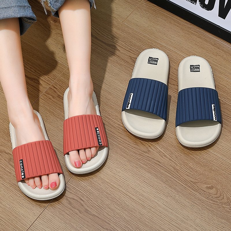 Couple Macaroon Color Concise Style Home Slippers Thick Sole shower Anti-slip Slides Outdoor waterproof Sandals