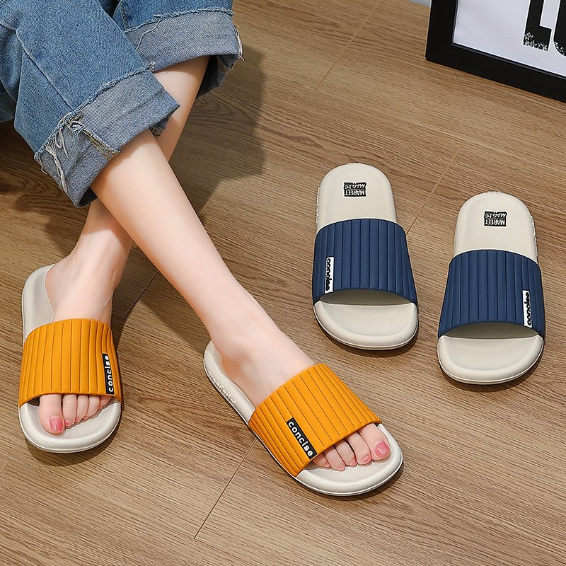 Couple Macaroon Color Concise Style Home Slippers Thick Sole shower Anti-slip Slides Outdoor waterproof Sandals
