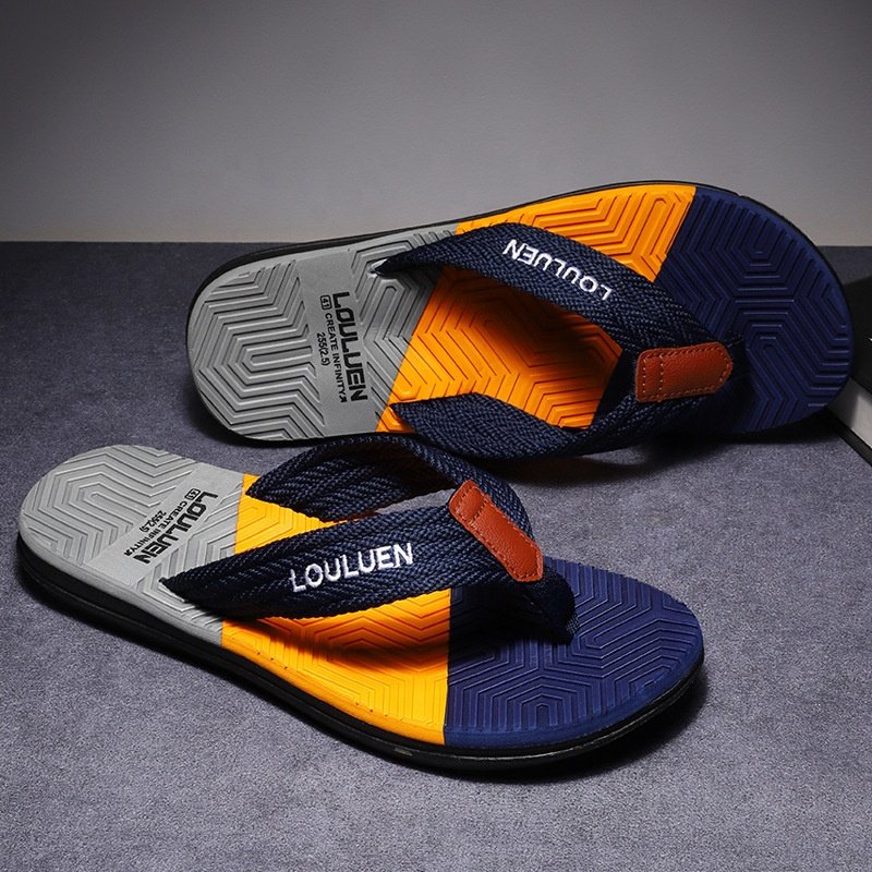 2024 China Supplier Cheap Beach Outdoor Anti-slip Luxury Pvc Sole Flip-flops Eva Men's Slippers