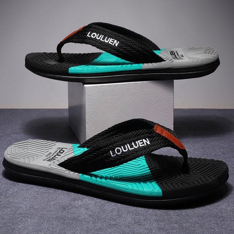 2024 China Supplier Cheap Beach Outdoor Anti-slip Luxury Pvc Sole Flip-flops Eva Men's Slippers