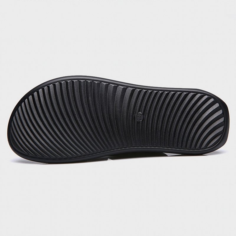 High quality male summer beach shoes non-slip trendy slides slippers genuine leather outdoor sandals for men