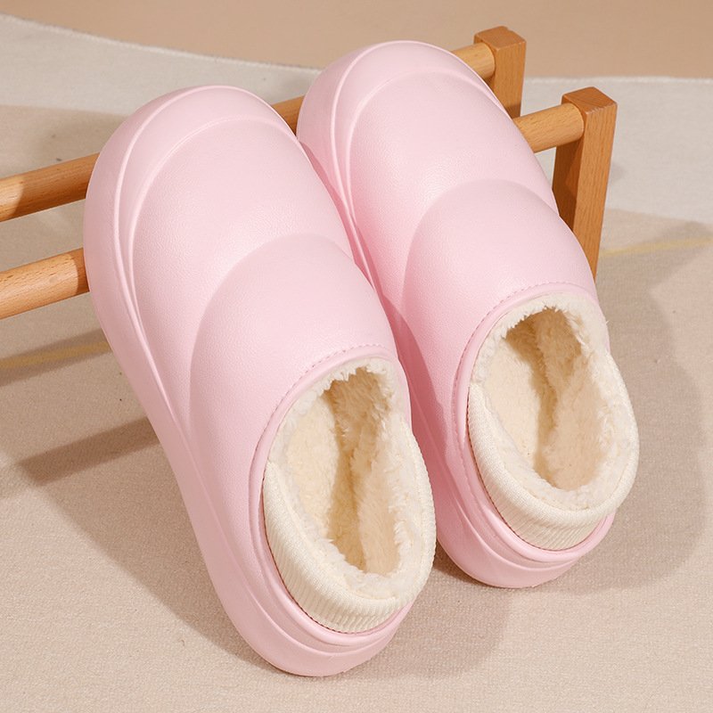 Women's Winter Cotton Slippers with Thickened EVA Design Non-Slip Warmth for Rooms High Heel Shoe