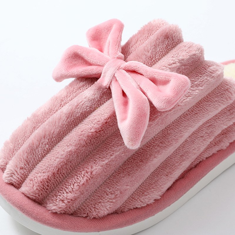 New Arrival Home Ladies Bedroom Comfy Fashion Trendy Women Designer Bow Fashion Fur Plush Slides Slippers