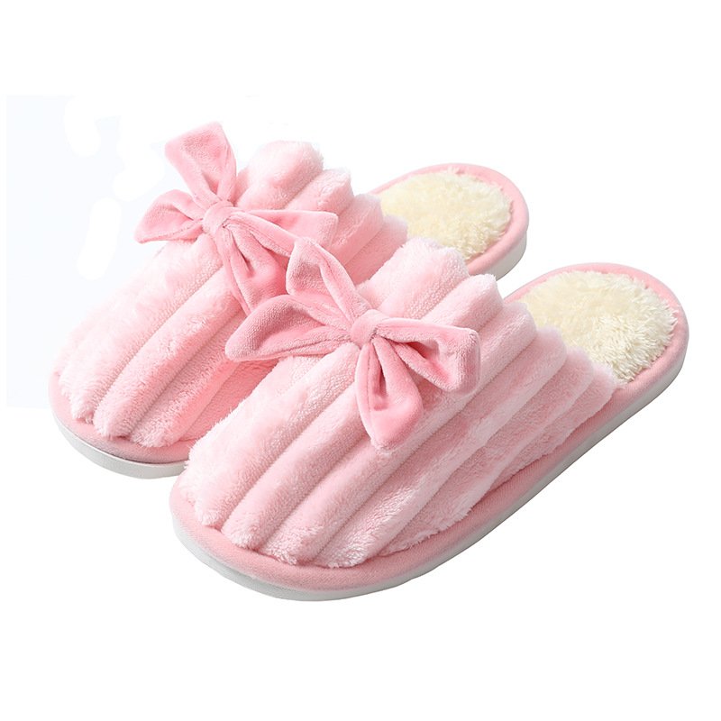 New Arrival Home Ladies Bedroom Comfy Fashion Trendy Women Designer Bow Fashion Fur Plush Slides Slippers
