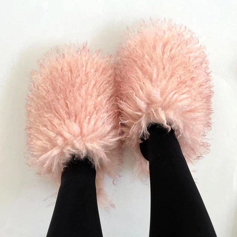 Ladies fashion Fur Slides Slippers Fluffy House Indoor Home women's designer furry Slippers Plush Slipper