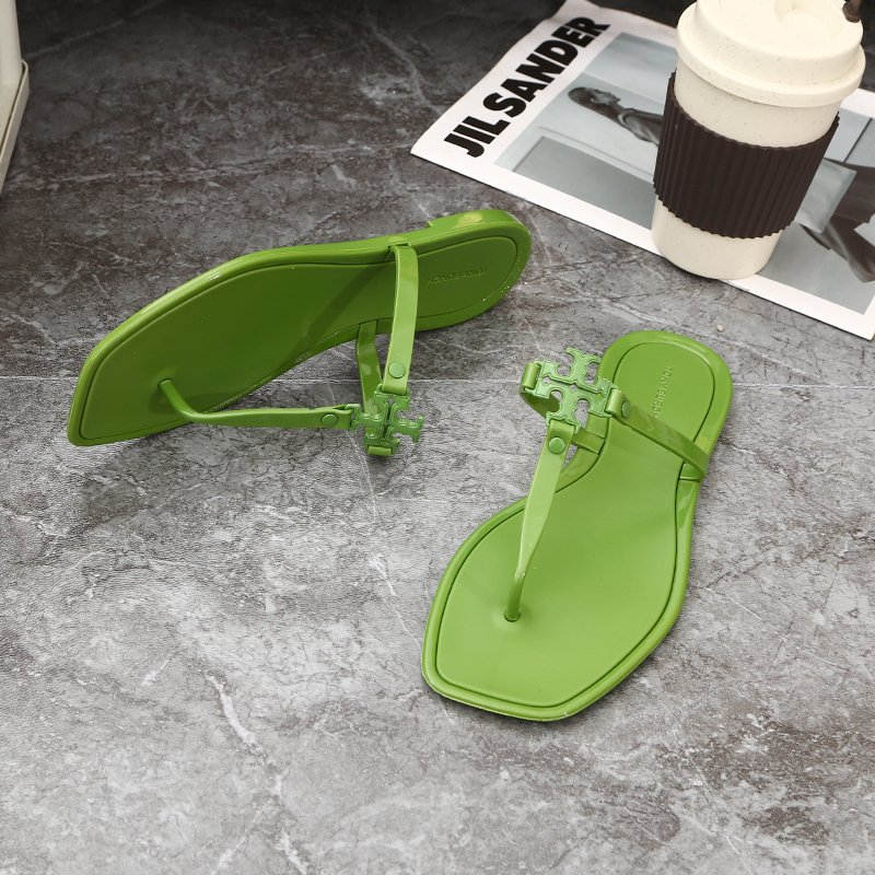 Designer Brand Shoes Female Jelly TB Sandals Summer Flat Beach Slide Women Flip Flop Sandals