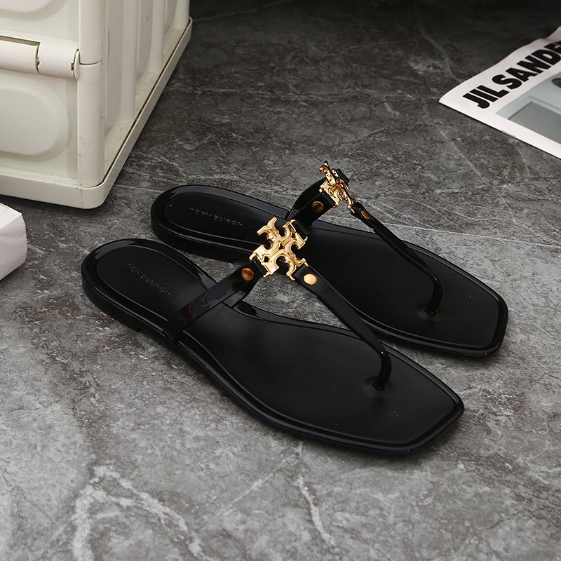 Designer Brand Shoes Female Jelly TB Sandals Summer Flat Beach Slide Women Flip Flop Sandals