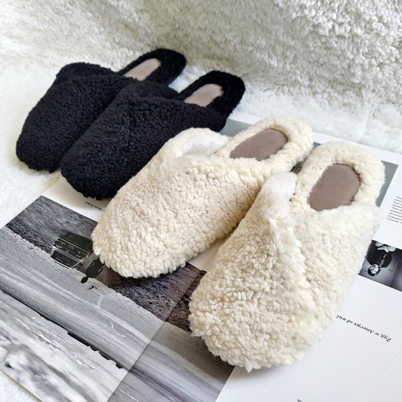 Simple warm cotton slippers women winter fashion home non-slip thick bottom plush slippers