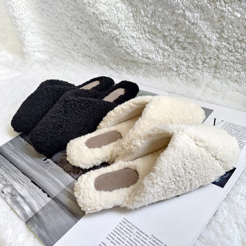 Simple warm cotton slippers women winter fashion home non-slip thick bottom plush slippers