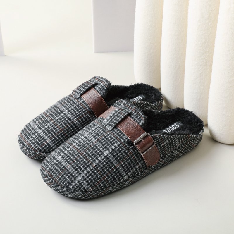 Man Winter Slipper Customized Fuzzy Straps Warm Winter Slippers Sandal Slides