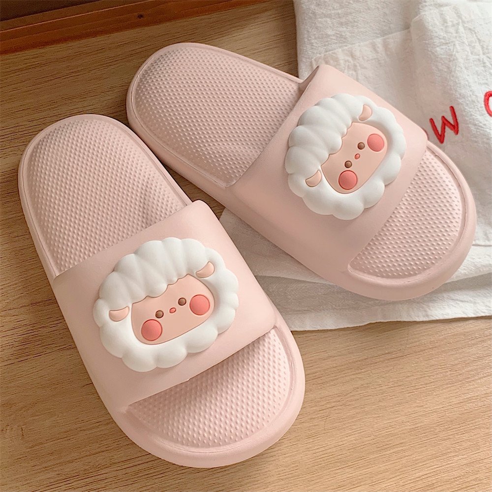 XIXITIAO cute home bedroom sandals women indoor outdoor eva bathroom slippers sheep animal ladies slides slippers for girl