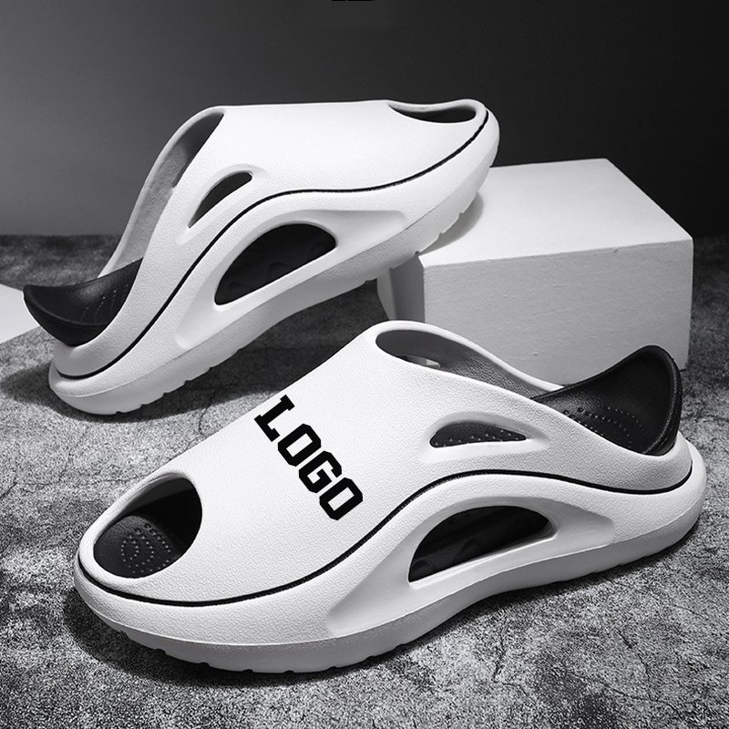 Personalize Design Mens Fashion Outdoor Beach Foam Runner Custom Logo Eva Sandals Shoes Sports Slides Slippers For Men 2024