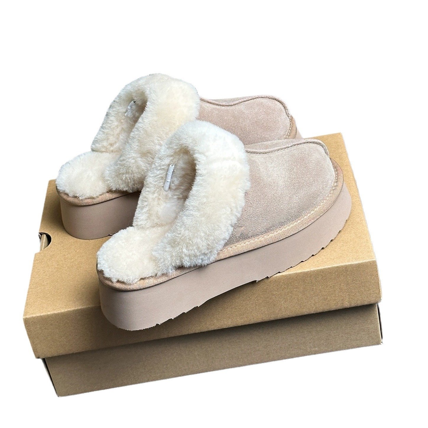 Wholesale Fuzzy Shoes Plush Fluffy Custom Winter Anti-slip Fashion Fur Ladies Home Slides Slippers Femme for women new styles