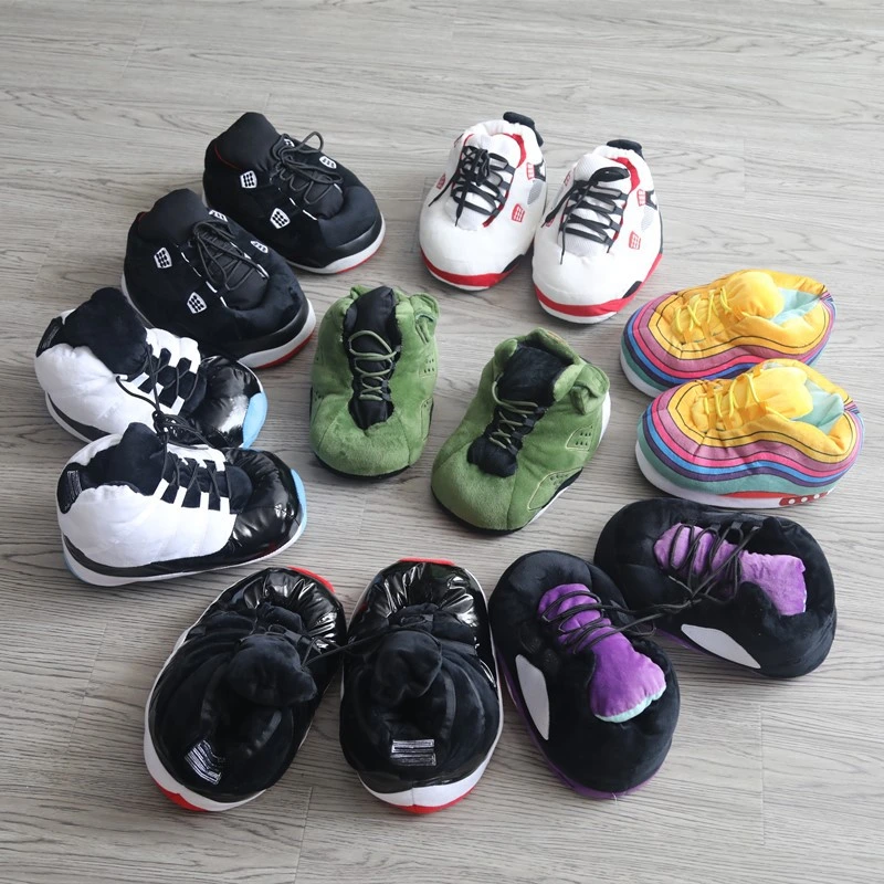 Wholesale Fashion Popular Designer Teenager Adult Indoor Fur Furry House Winter Warm Home Plush Sneaker Slippers