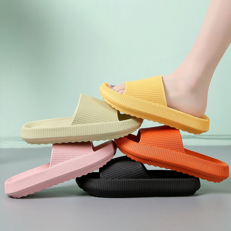 4cm Thick fashion Platform Shoes Bathroom Non-slip Flat Slides Women Sandals Men Summer Beach Flip Flops Household Slippers