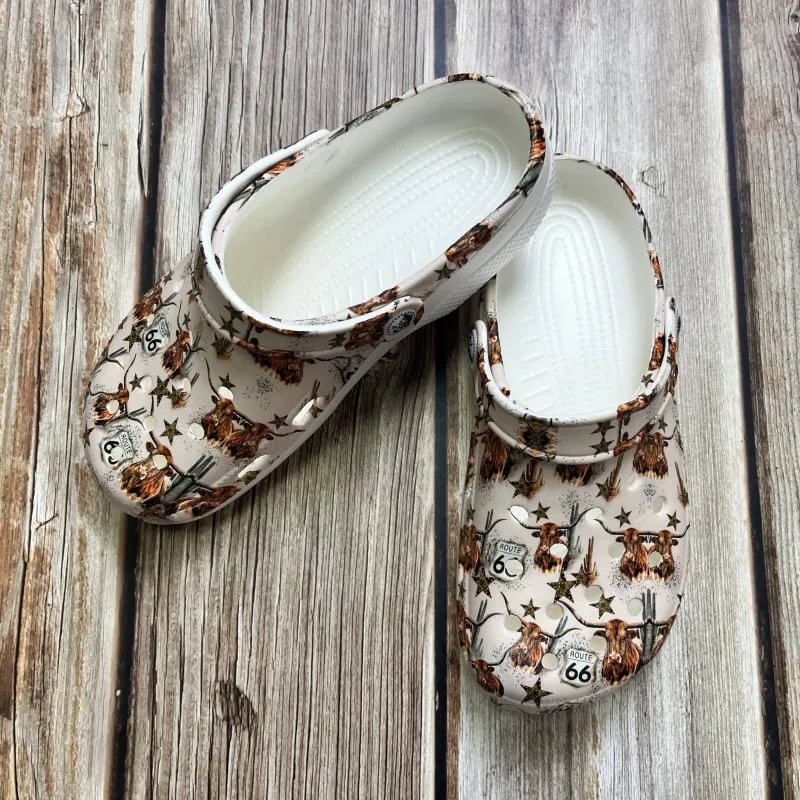 Wholesale Western Women's Cow Print Slide Slipper
