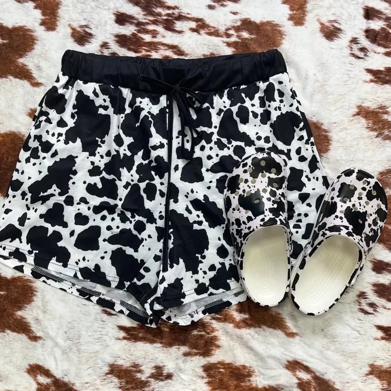 Wholesale Western Women's Cow Print Slide Slipper