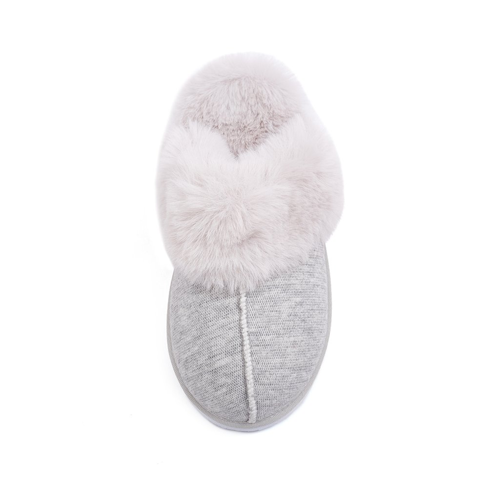 Women's Winter Simple Pure Color Plush Slides Slippers Indoor Warm Couples Soft Bottom Cotton Slippers