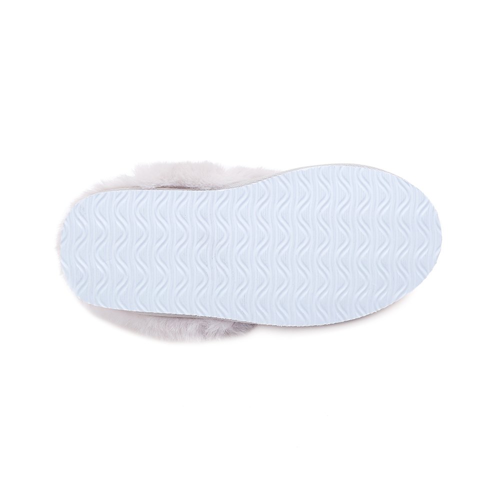 Women's Winter Simple Pure Color Plush Slides Slippers Indoor Warm Couples Soft Bottom Cotton Slippers