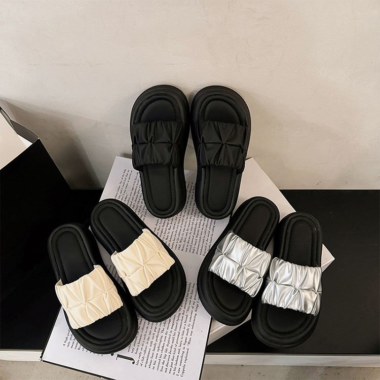 women summer slipper sandals slides slippers plicate upper casual women sandals slippers for women designer