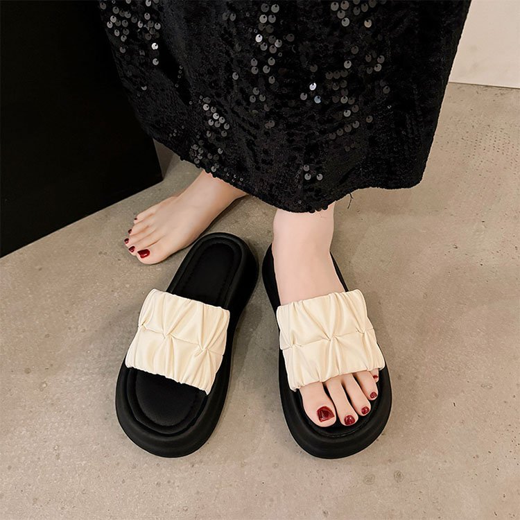 women summer slipper sandals slides slippers plicate upper casual women sandals slippers for women designer