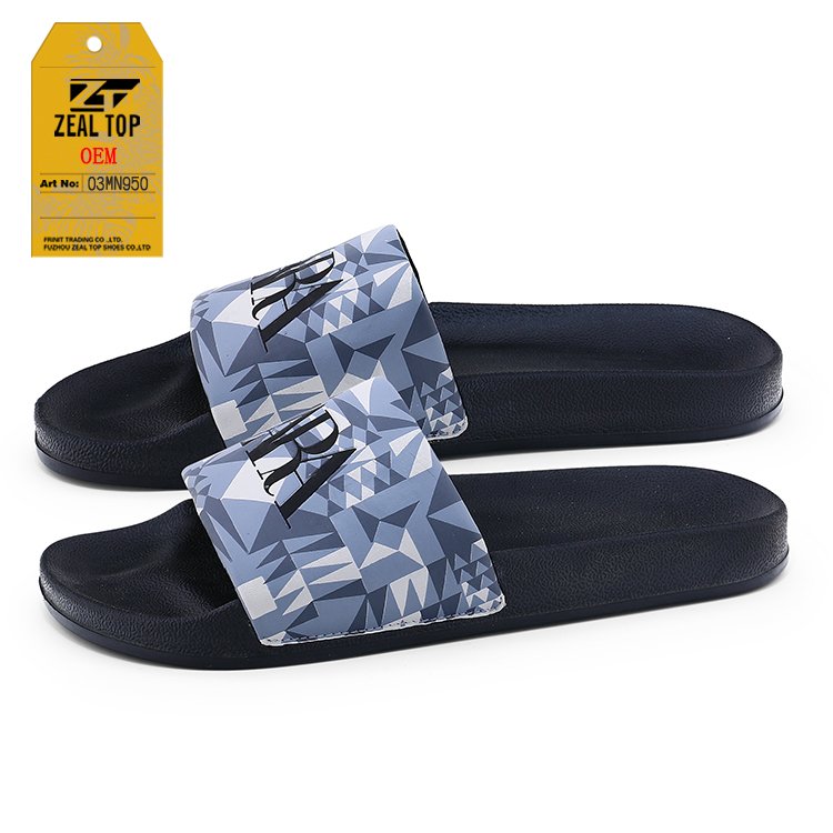 Wholesale High Quality Custom Men's Slippers Fashionable Outdoor Summer Slides with EVA and PU Insoles