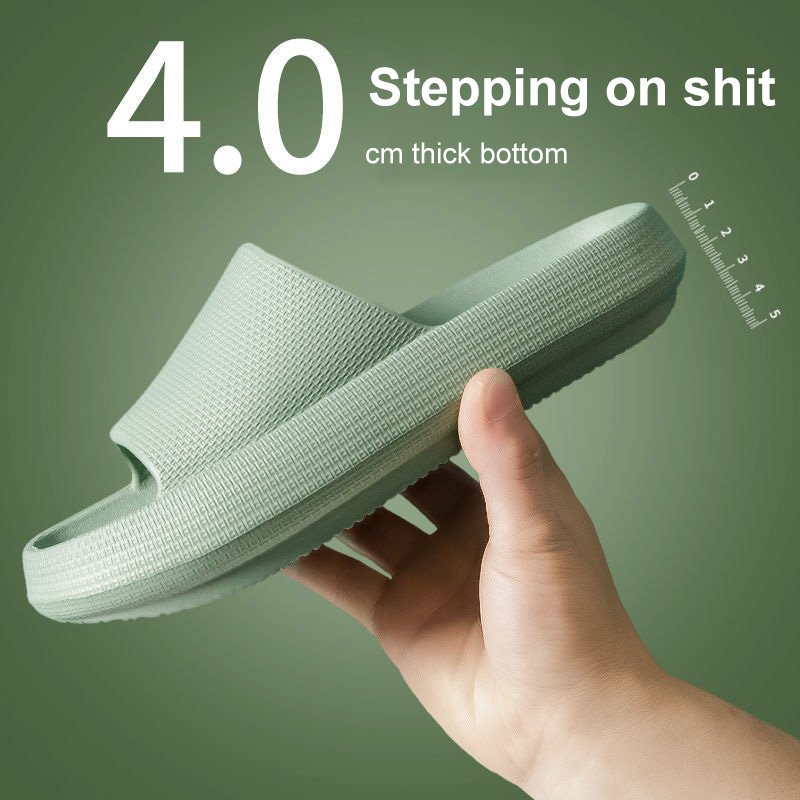 4cm Thick Platform Slippers Summer Beach Eva Soft Sole Slide Sandals Leisure Men Ladies Indoor Bathroom Anti-slip Shoes Slippers