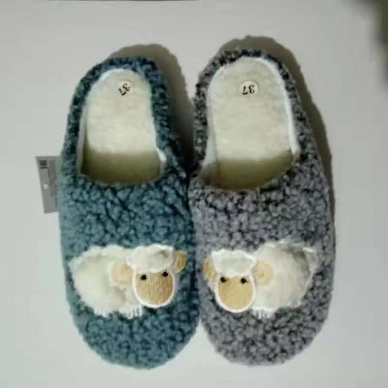 Superstarer Soft-soled suede slide non-slip wooden floor indoor home cotton slippers for women