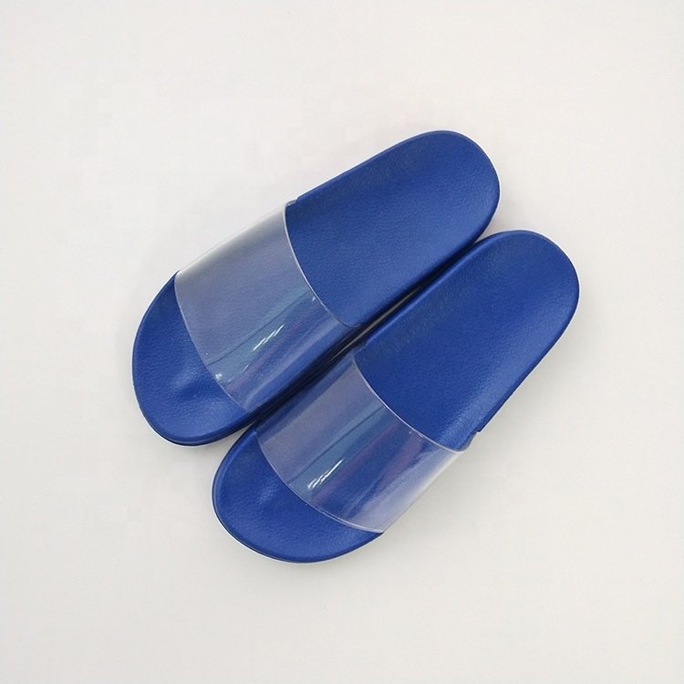 Wholesale slide sandals lady men transparent non slip slipper custom personal logo clear flip flops beach women sliders
